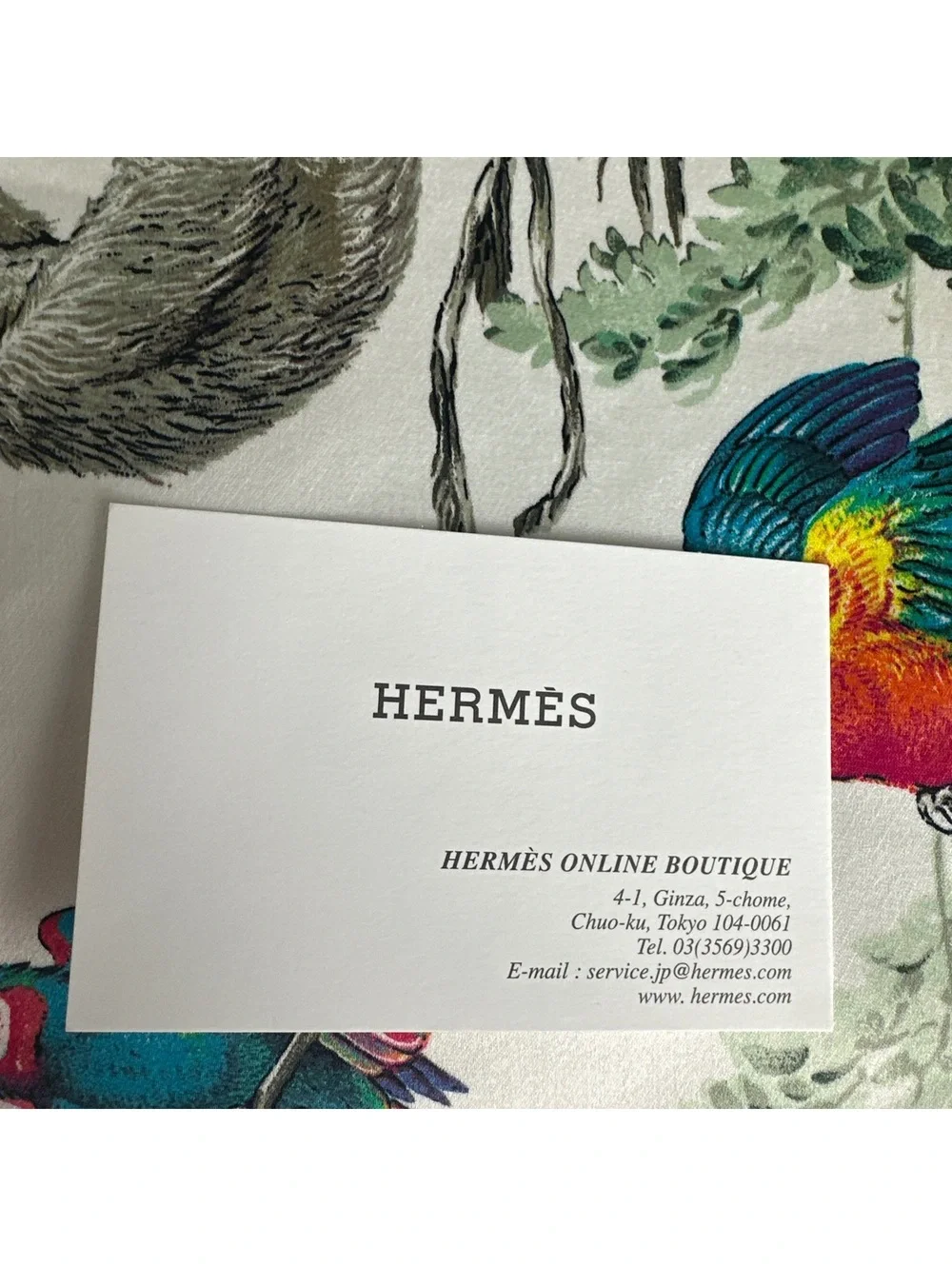 Hermes Paris Cotton Zip Pouch Tropical Jungle Print Sloth